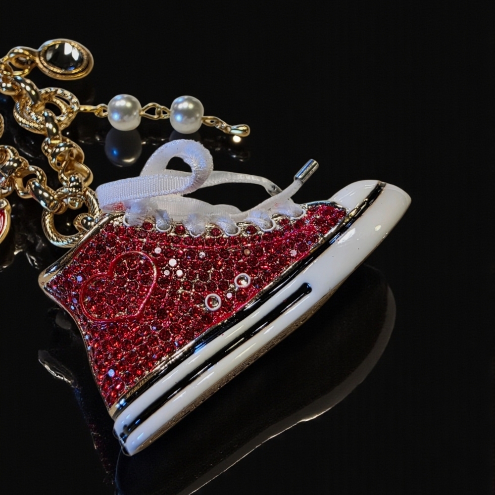 New Price--Red Rhinestone Sneaker Handbag Charms/Keychain - Picture 9 of 10